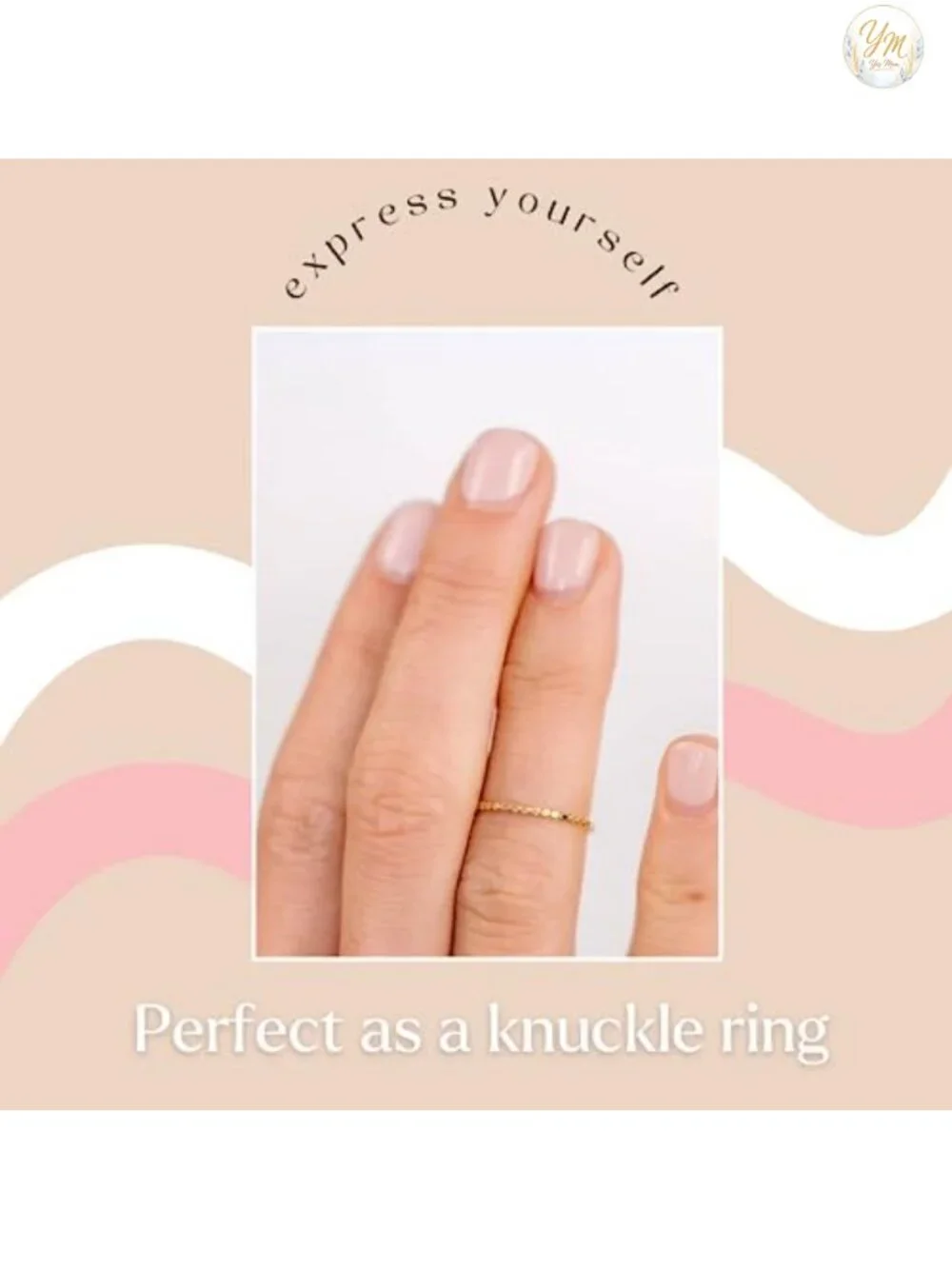 14k Gold Filled Handmade Stacking Ring Dainty Smashed Bead Band Women's Jewelry